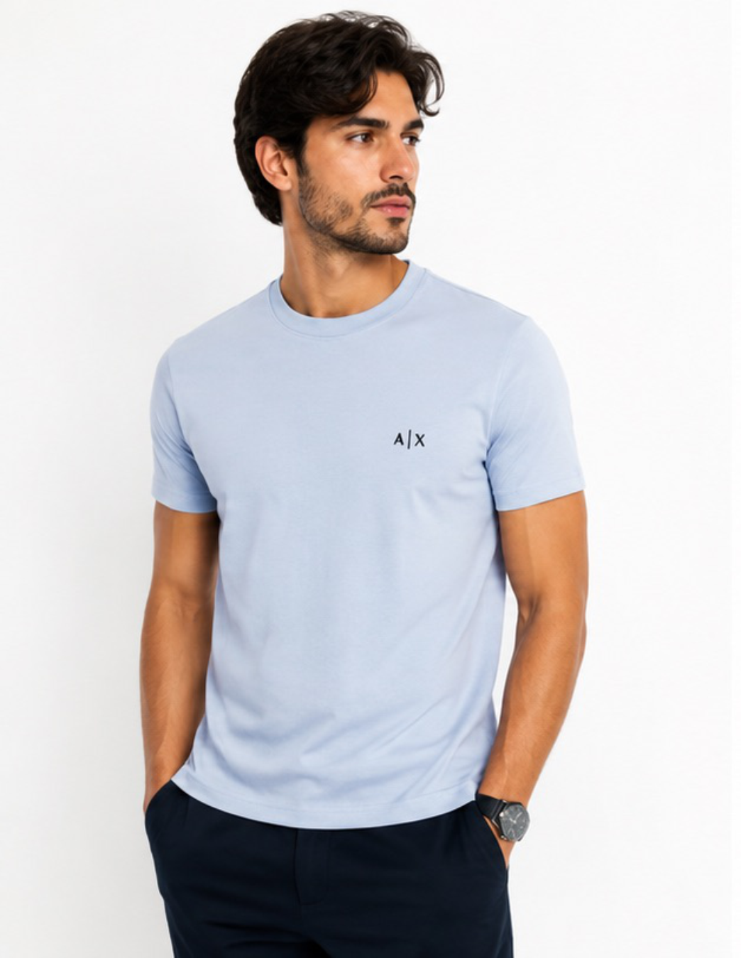Armani Exchange Básica - Azul Claro